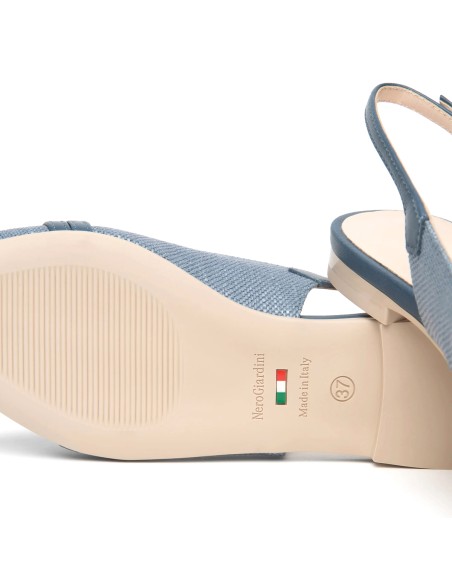 Nero Giardini slingback in tessuto e pelle